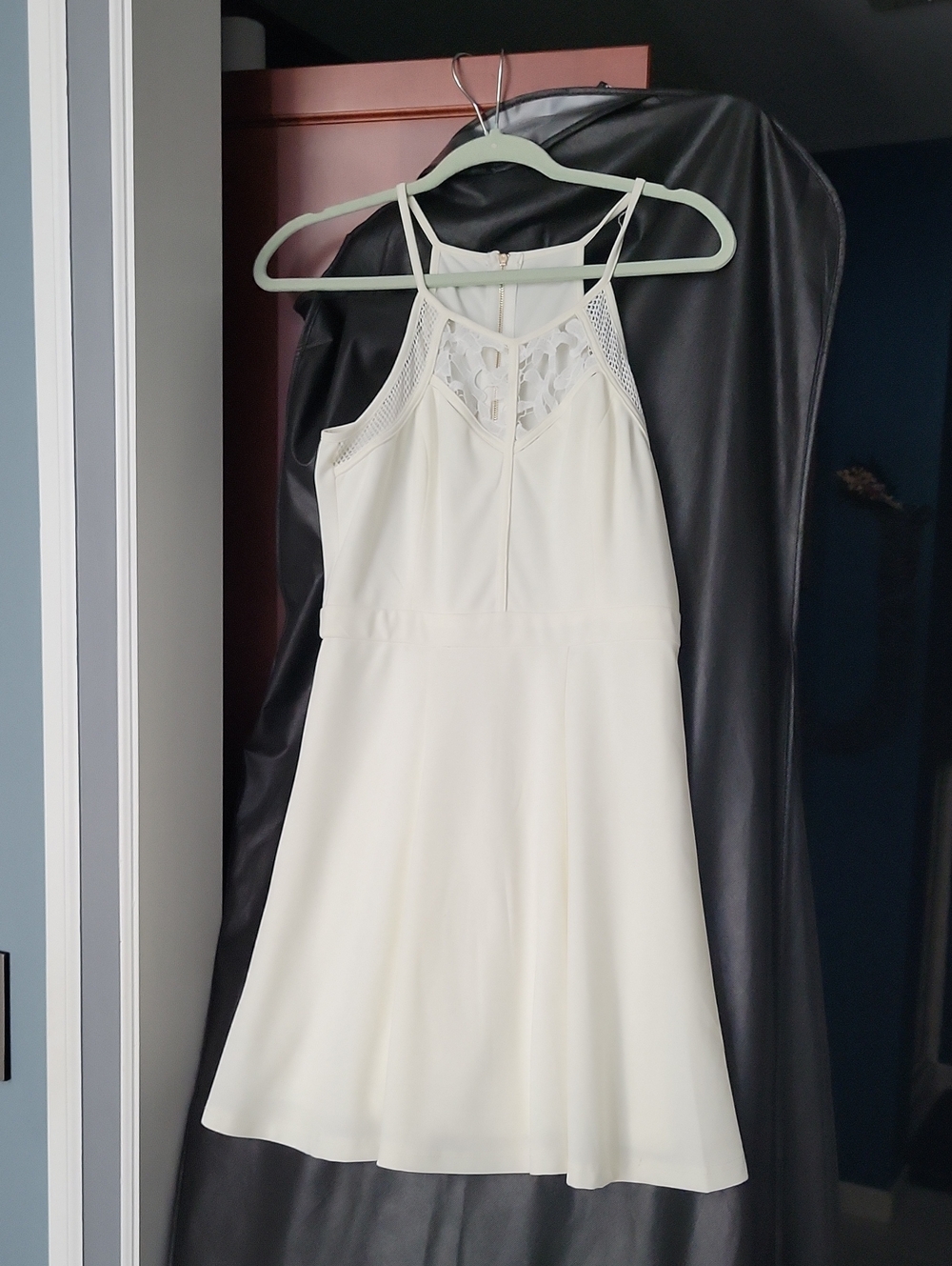 Ina Cream Lace-Front Mini Dress